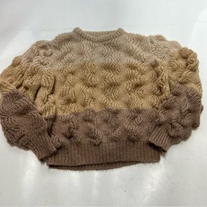 Vintage women’s Snooky beige  puff sleeve sweater L L85-4